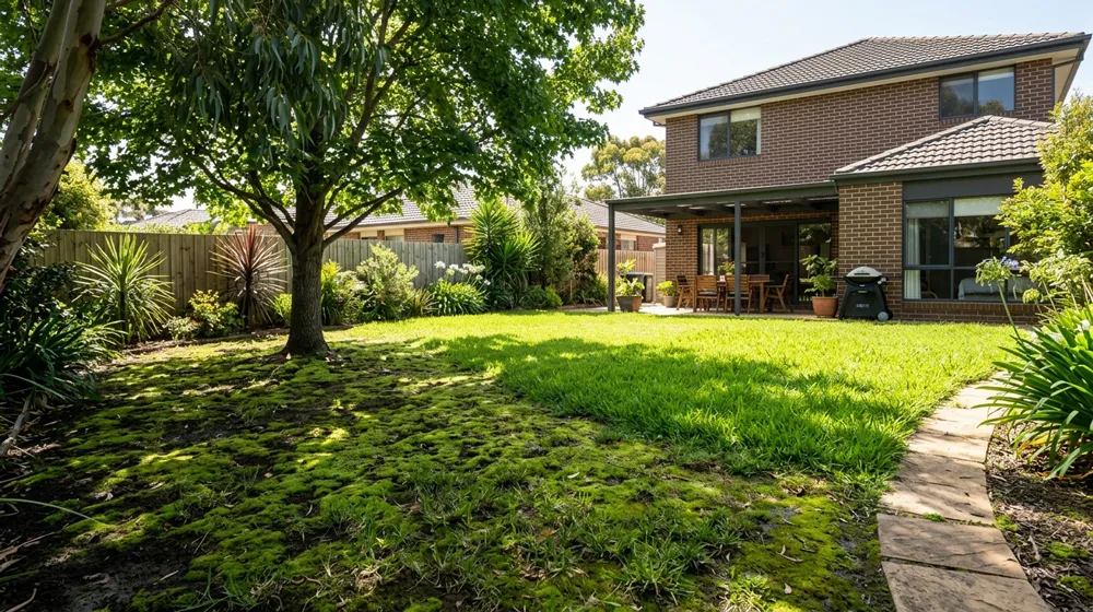 Moss growing on lawn in shaded areas South East Melbourne – common problem and treatment guide